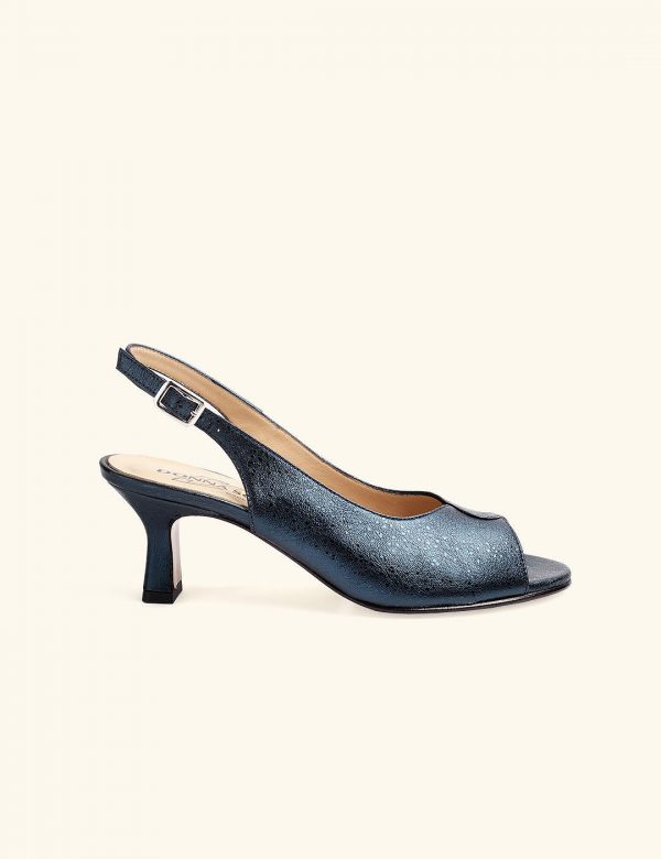 Sandali eleganti pelle blu pavone scarpe donna primavera estate